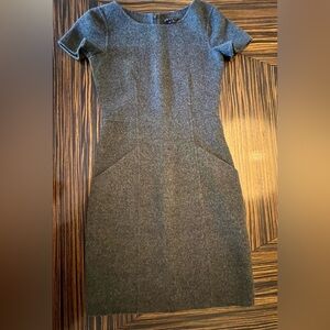 THEORY WOOL Mini DRESS Grey cap sleeve 
 size 00 so soft!